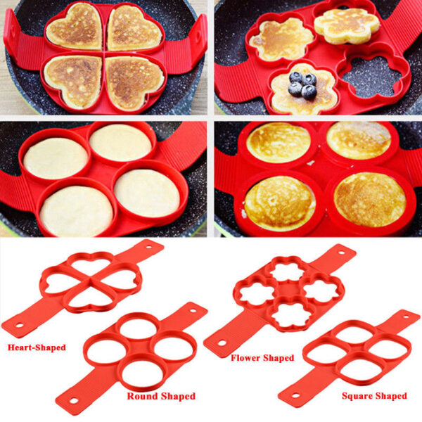 Silicone Non Stick Fantastic Egg Pancake Maker Ring Kitchen Baking Omelet Molds Flip Cooker Egg Ring Mold - Image 6
